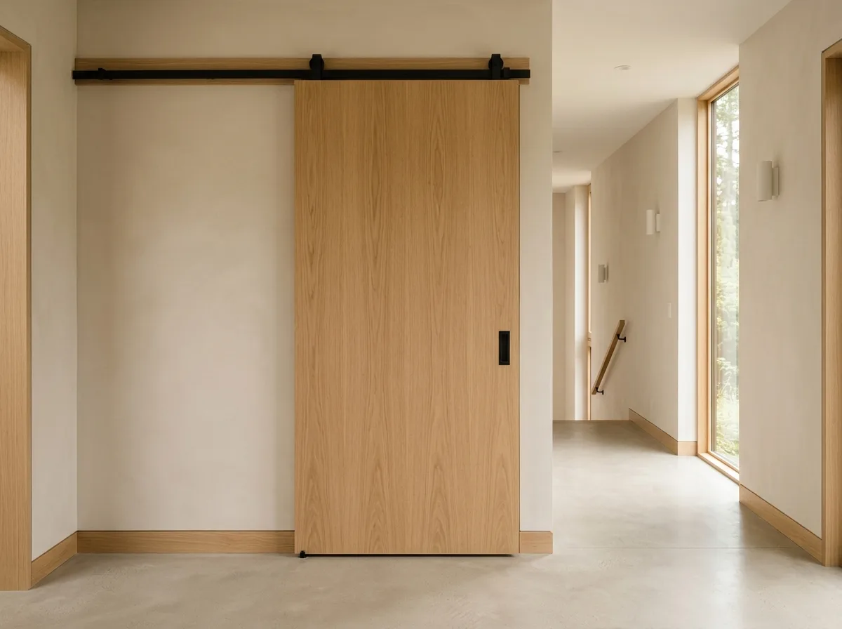 Illustrative flush oak sliding door